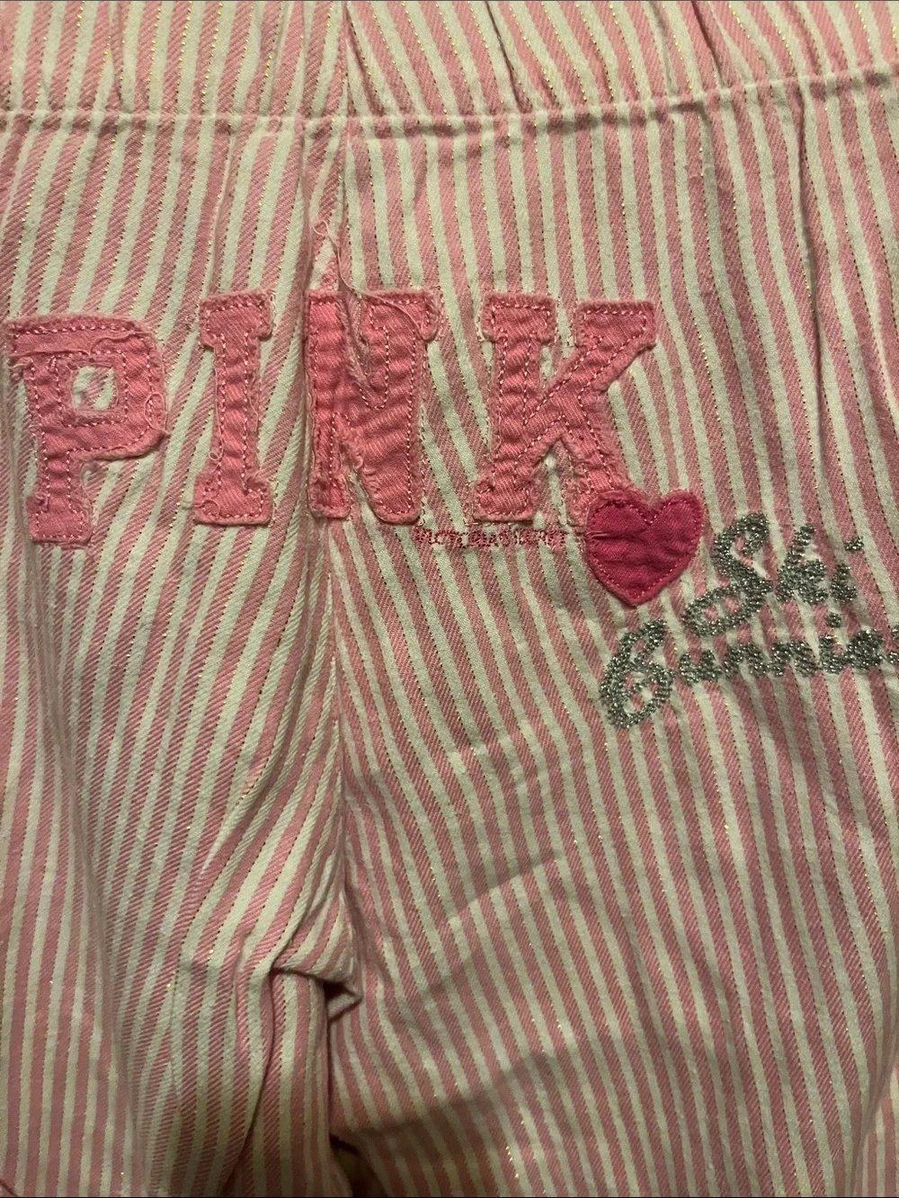 Victoria's Secret Pink Striped Flip Flops(and VS,Pink,and Hollister jammie’s)$25